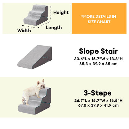 Multifunctional 2-in-1 Foldable Dog Stairs with Ramp Mode